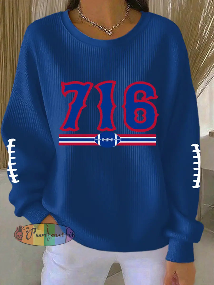 Women’s Be Good Do Good God Bless Go Buffalo Football Fans Lovers Gameday Casual Sweatshirt Blue / S