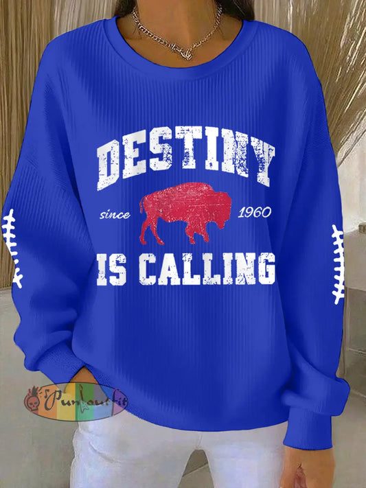 Women’s Be Good Do Good God Bless Go Buffalo Football Fans Lovers Gameday Casual Sweatshirt Blue / S