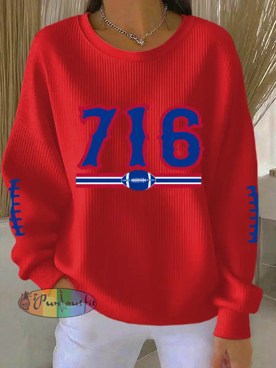 Women’s Be Good Do Good God Bless Go Buffalo Football Fans Lovers Gameday Casual Sweatshirt Red / S