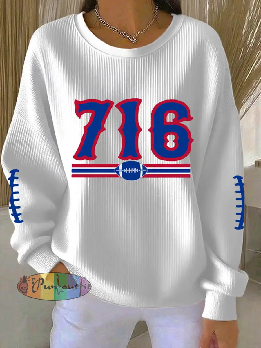 Women’s Be Good Do Good God Bless Go Buffalo Football Fans Lovers Gameday Casual Sweatshirt White / S