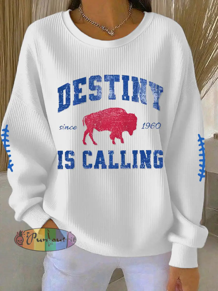 Women’s Be Good Do Good God Bless Go Buffalo Football Fans Lovers Gameday Casual Sweatshirt White / S