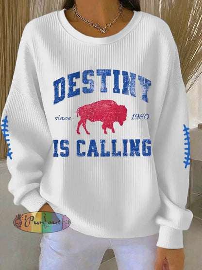 Women’s Be Good Do Good God Bless Go Buffalo Football Fans Lovers Gameday Casual Sweatshirt White / S