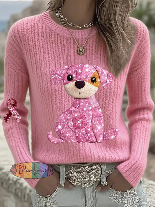 Women’s Breast Cancer Awareness Pink Ribbon Long Sleeve T shirt Pink / S