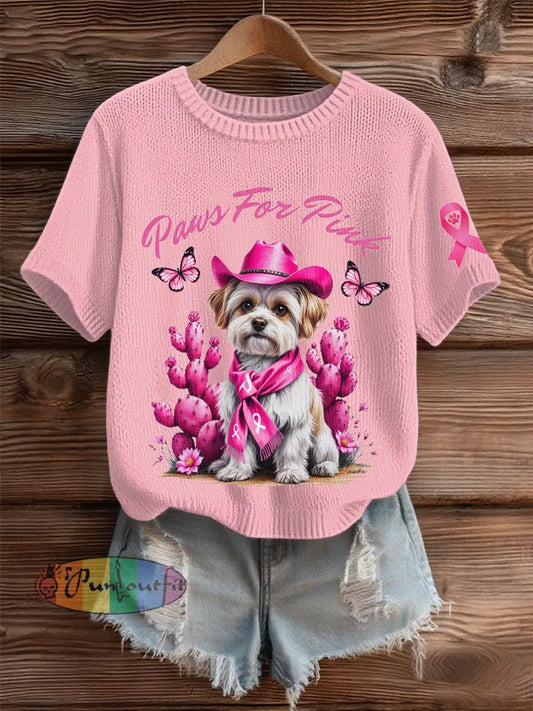 Women’s Breast Cancer Pink Cozy Knit Sweater As picture / S