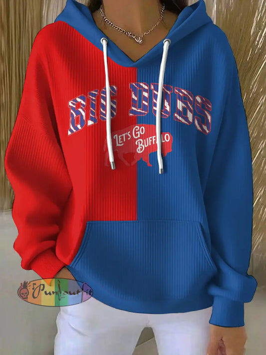 Women’s Buffalo Football Lover Printed Hoodie As picture / S