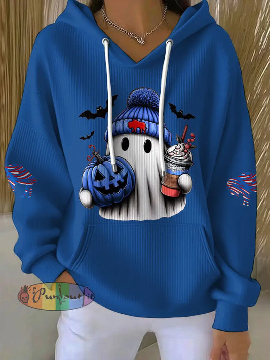Women’s Buffalo Football Lover Printed Hoodie Blue / S