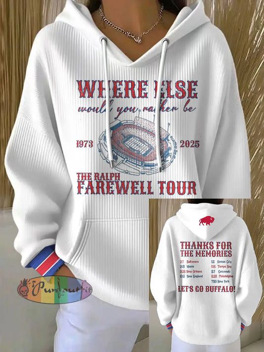 Women’s Buffalo Football Lover Printed Hoodie White / S