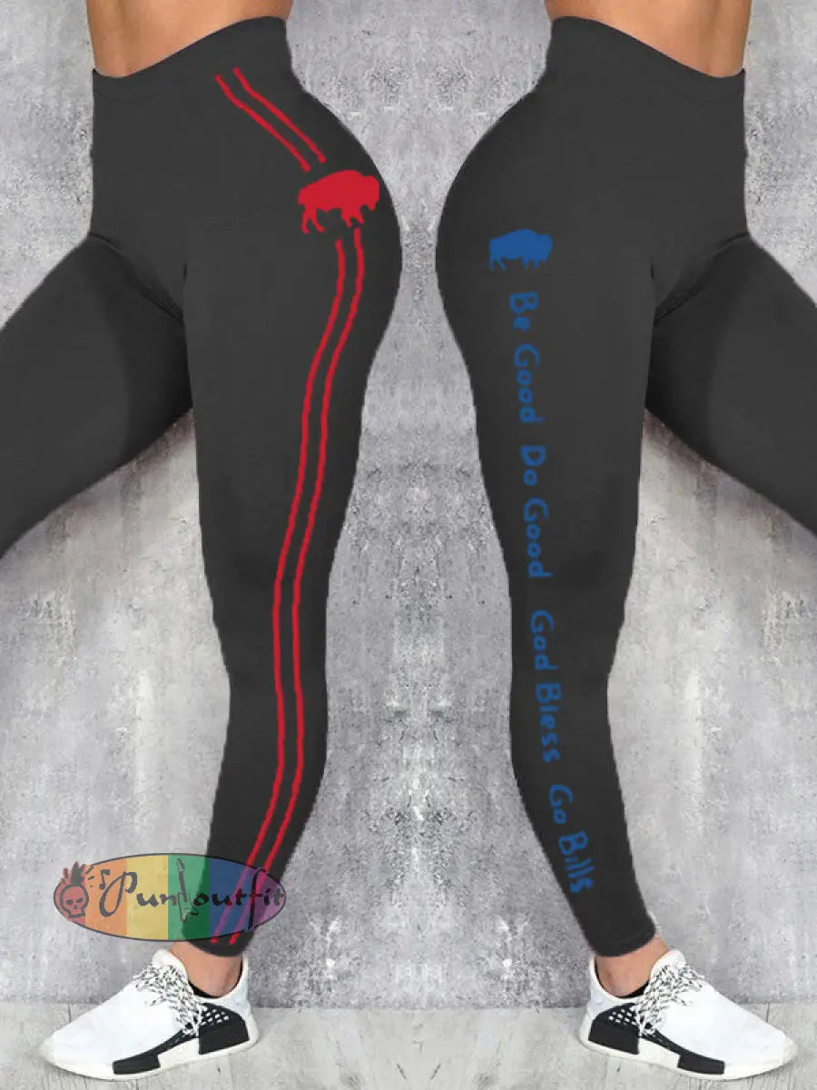 Women’s Buffalo Football Lover Printed Leggings Black / S