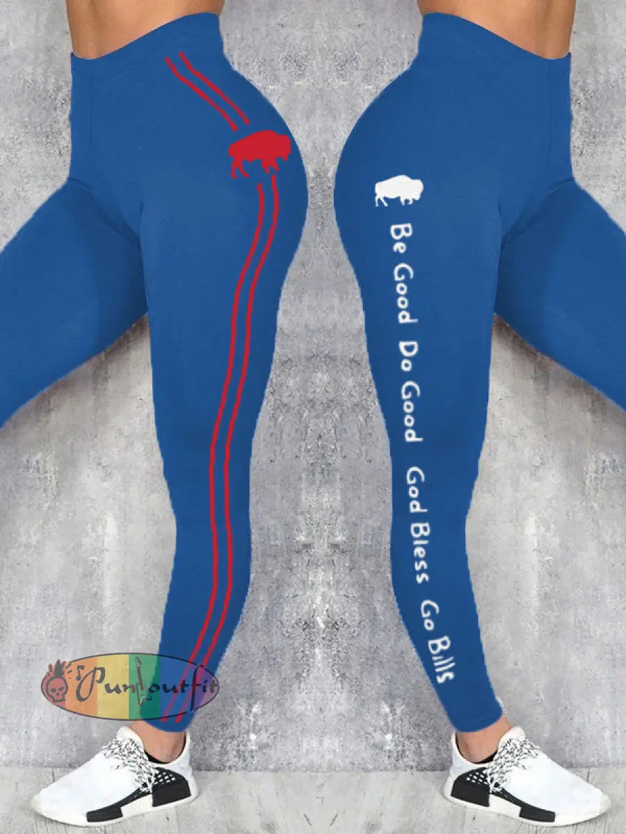 Women’s Buffalo Football Lover Printed Leggings Blue / S
