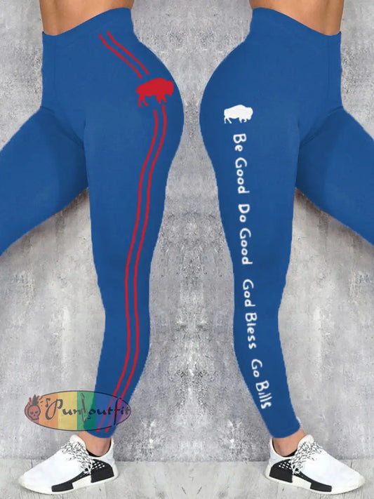 Women’s Buffalo Football Lover Printed Leggings Blue / S