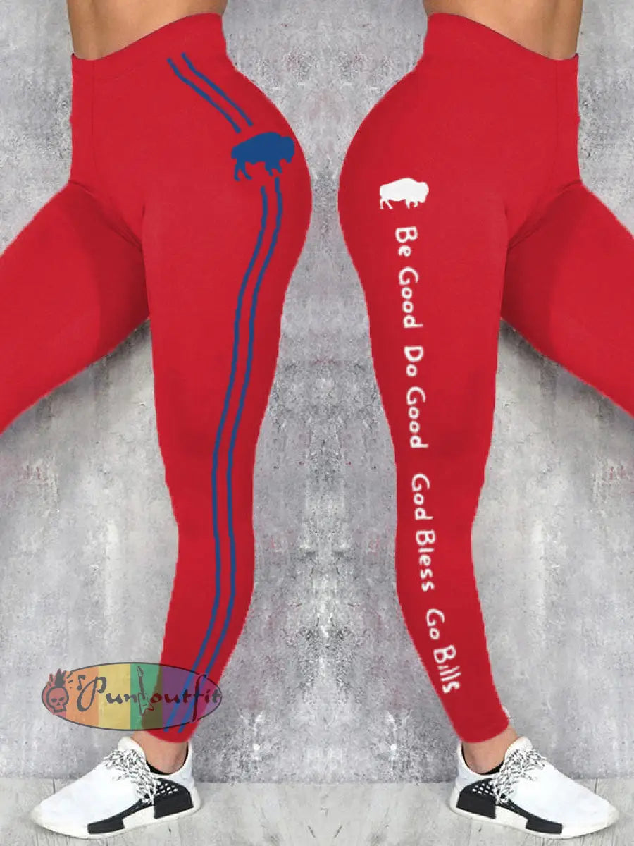 Women’s Buffalo Football Lover Printed Leggings Red / S