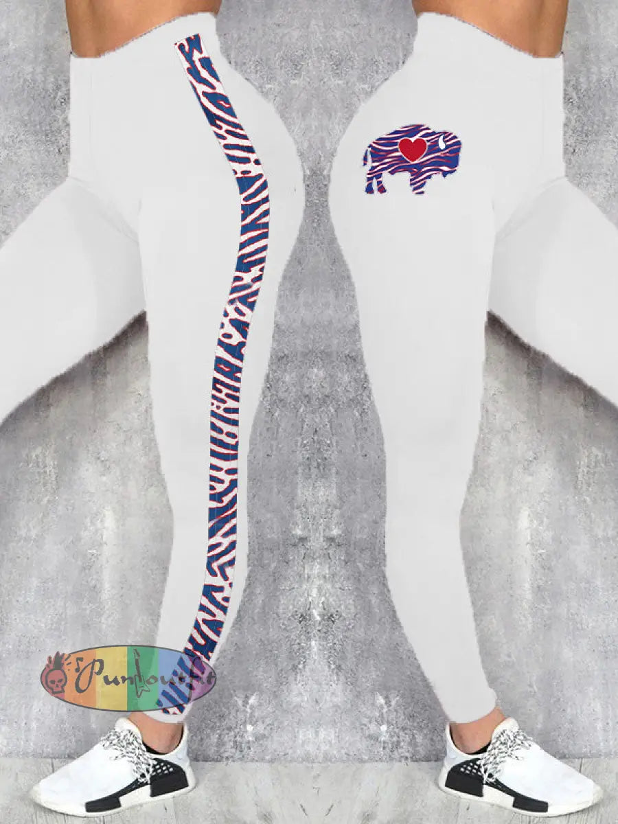 Women’s Buffalo Football Lover Printed Leggings White / S