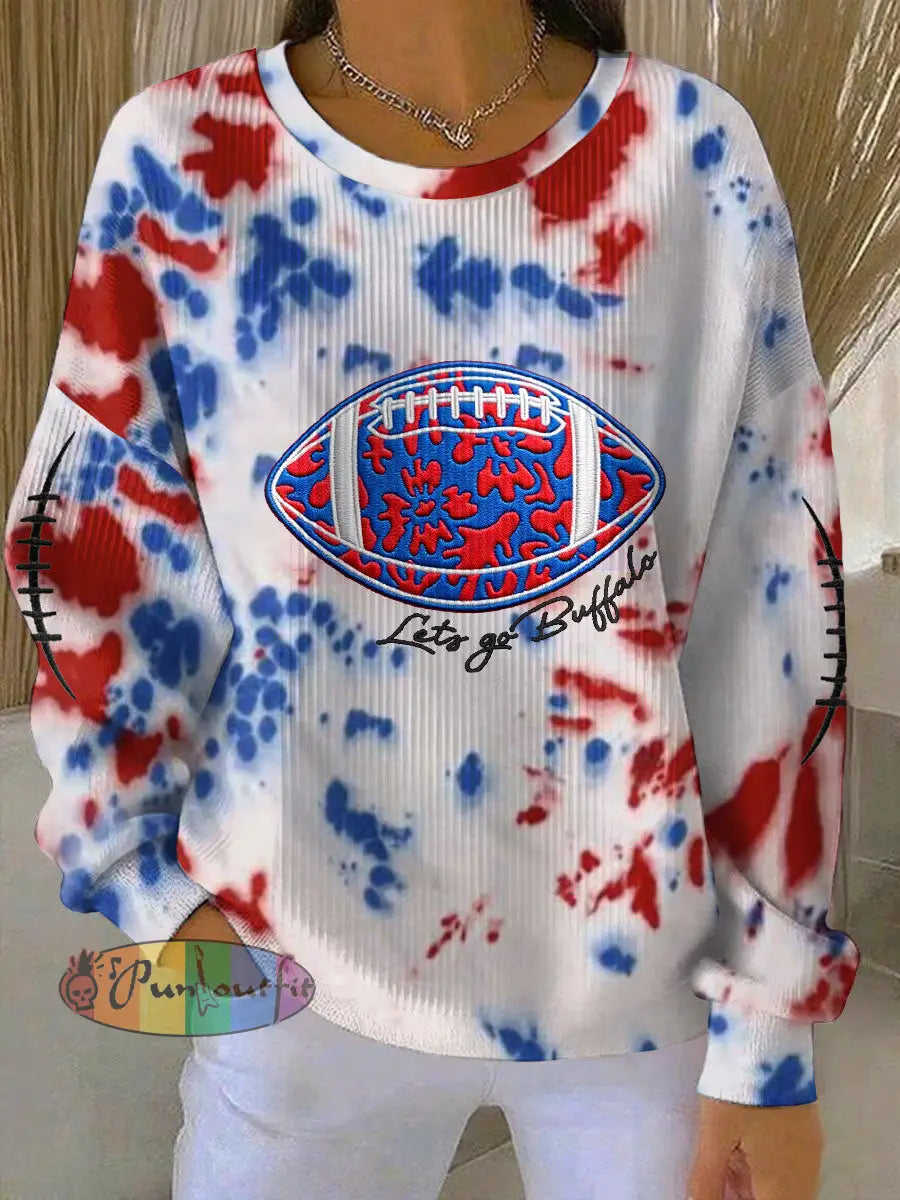 Women’s Buffalo Football Lover Printed Sweatshirt As picture / S