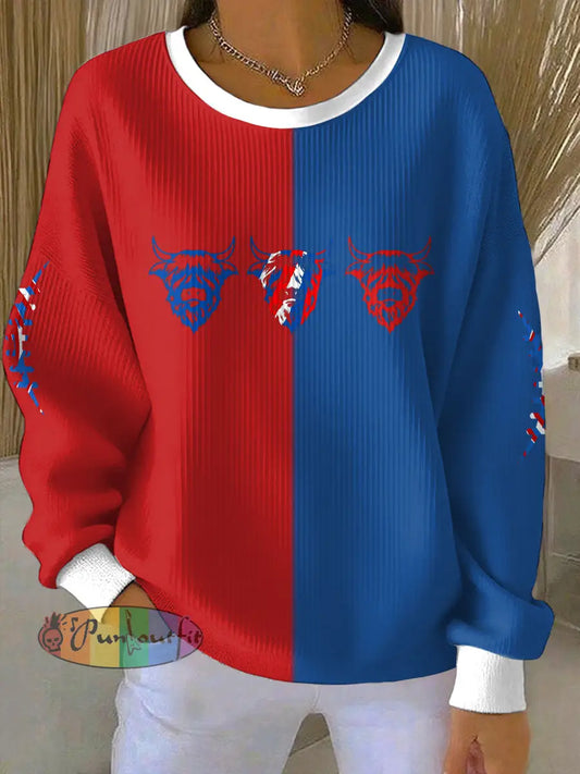 Women’s Buffalo Football Lover Printed Sweatshirt As picture / S