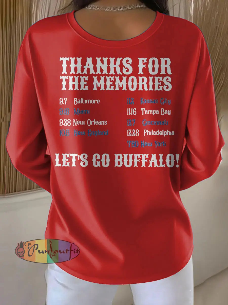 Women’s Buffalo Football Lover Printed Tops