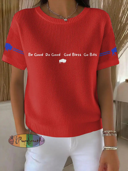 Women’s Buffalo Football Lover Printed Tops Red / S