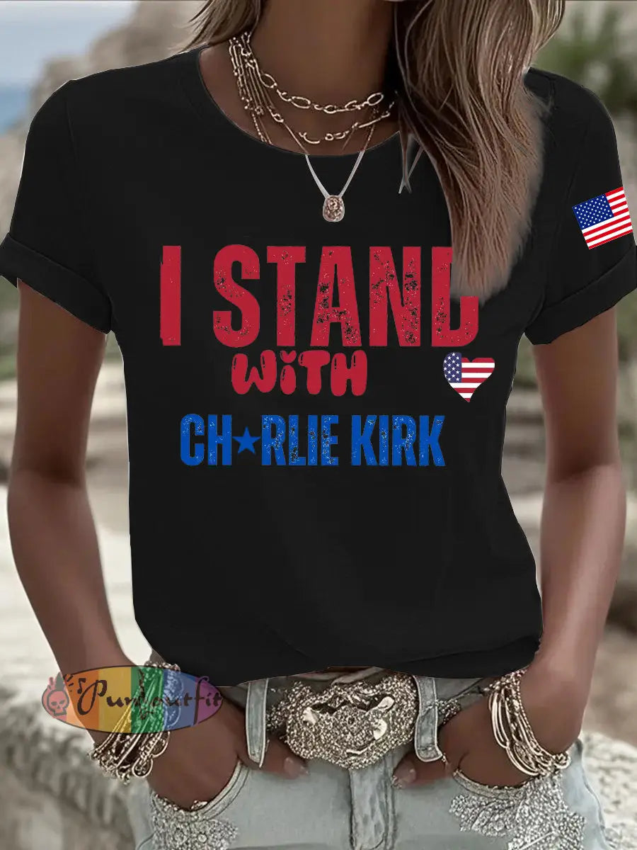 Women’s Charlie Kirk Printed T-shirt Black / S