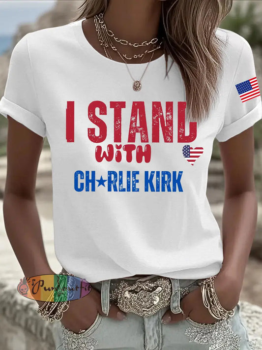Women’s Charlie Kirk Printed T-shirt White / S