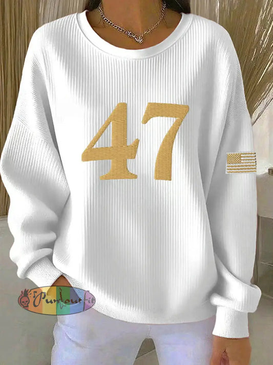 Women’s Charlie Kirk Turning Point USA Trump Commemorative Regular Sweatshirt White / S