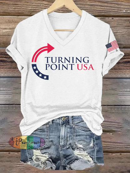 Women’s Charlie Kirk Turning Point USA Trump Commemorative T-Shirt White / S
