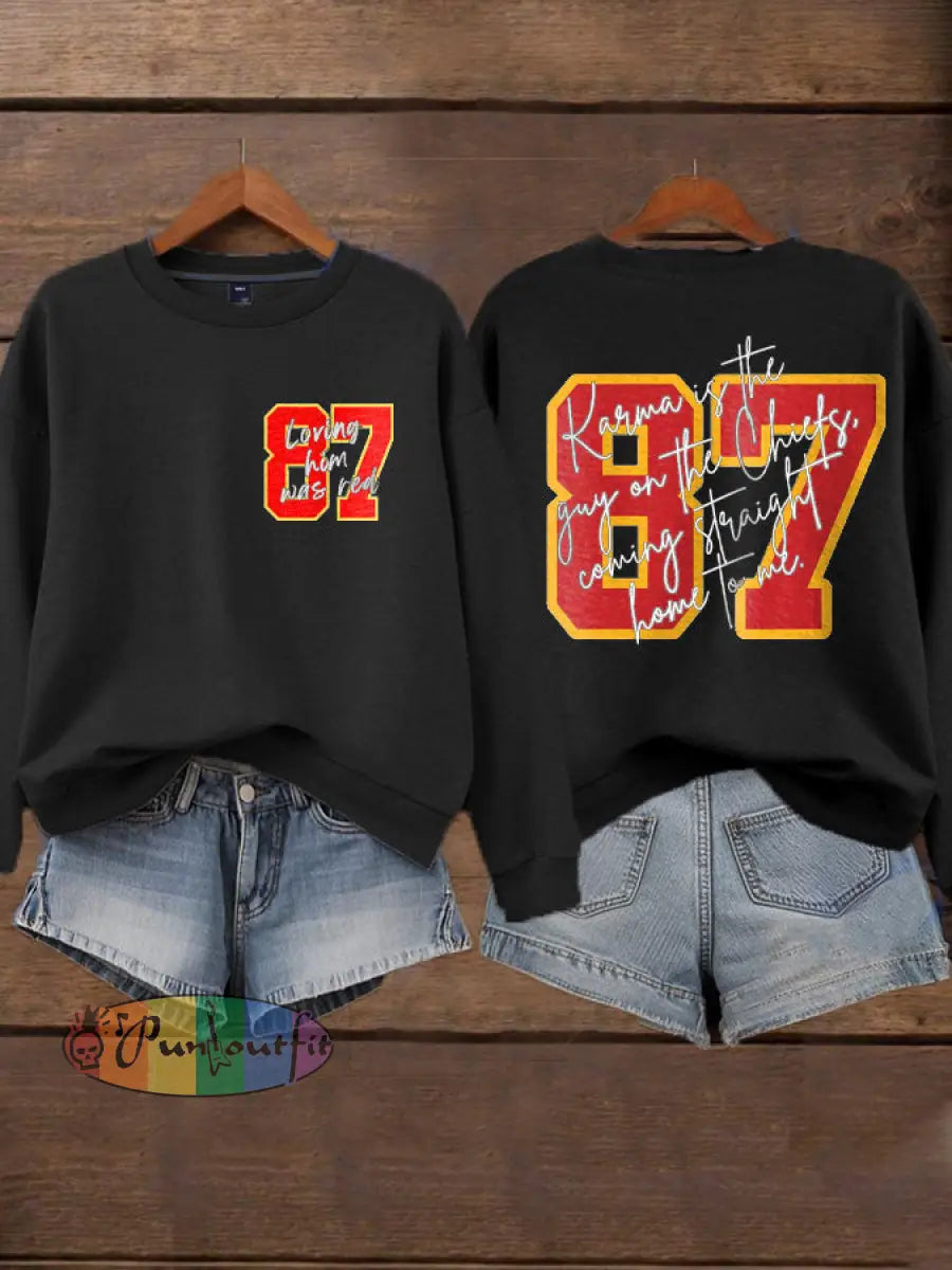 Women’s Chiefs 8789 Diva Engaged Era Printed Sweatshirt Black / S
