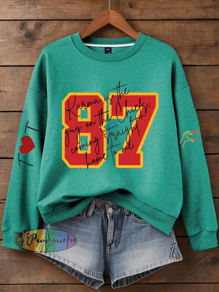 Women’s Chiefs 8789 Diva Engaged Era Printed Sweatshirt Blue Green / S
