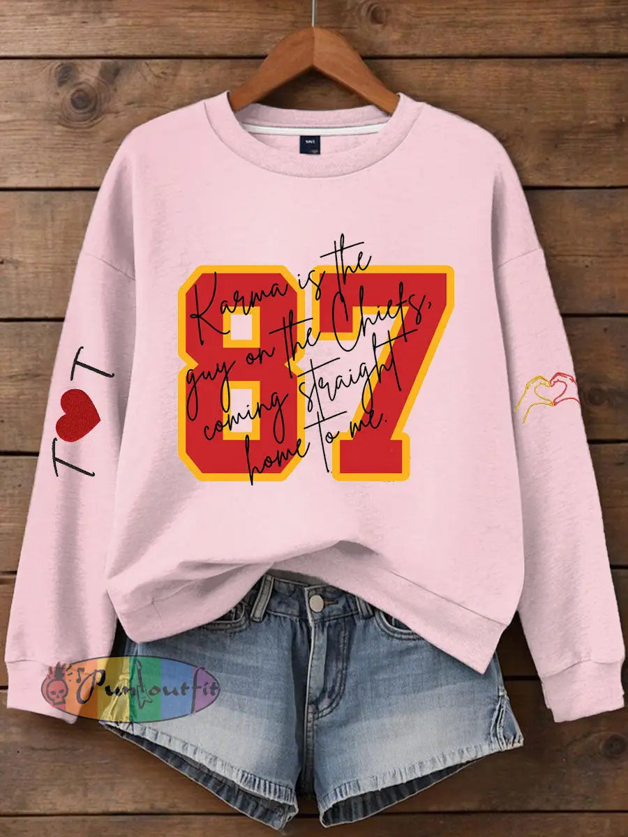 Women’s Chiefs 8789 Diva Engaged Era Printed Sweatshirt Light Pink / S