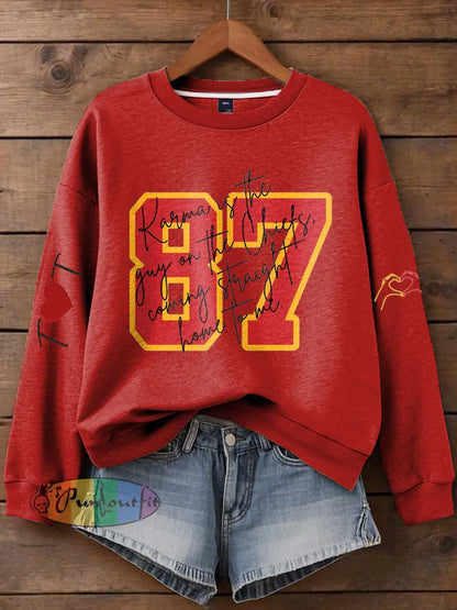 Women’s Chiefs 8789 Diva Engaged Era Printed Sweatshirt Red / S