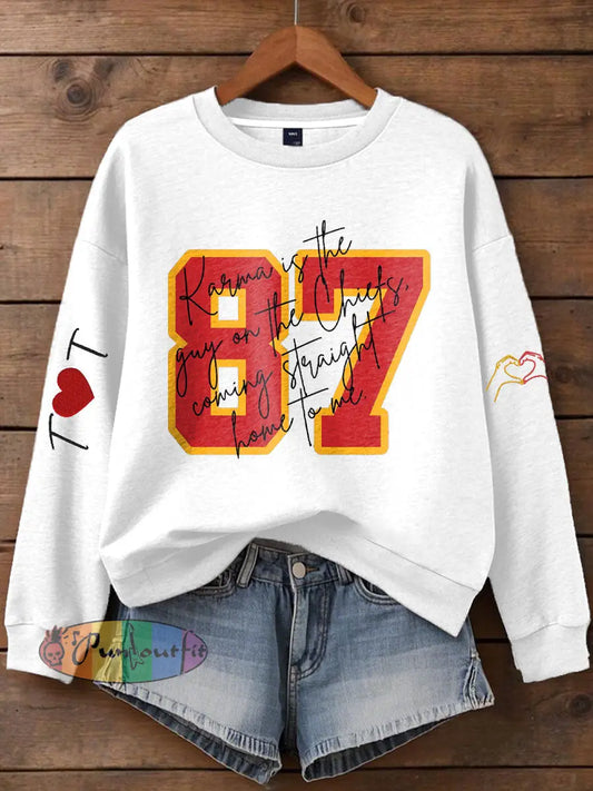 Women’s Chiefs 8789 Diva Engaged Era Printed Sweatshirt White / S