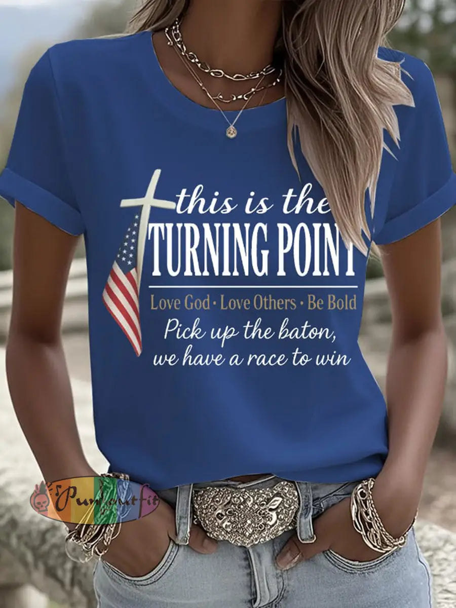 Women’s Clothing This Is The Turning Point T-shirts Blue / S