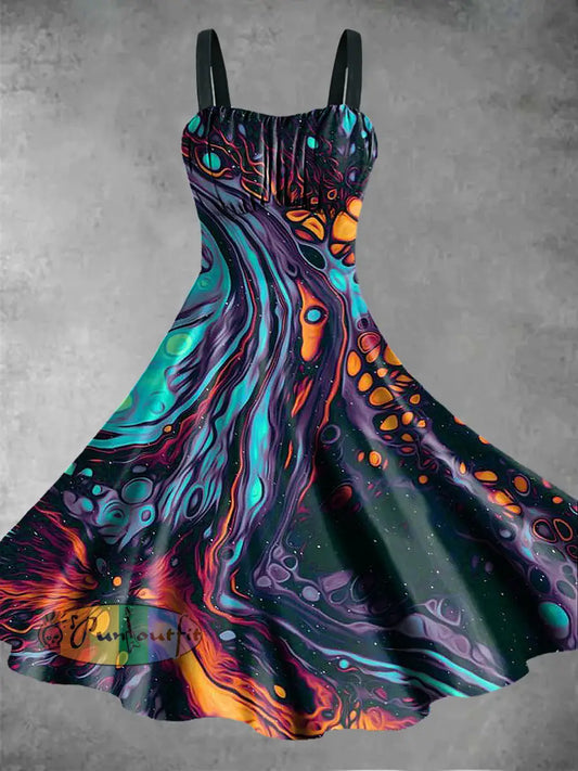 Women’s Colorful Abstract Printed Camisole Dress Colorful / S