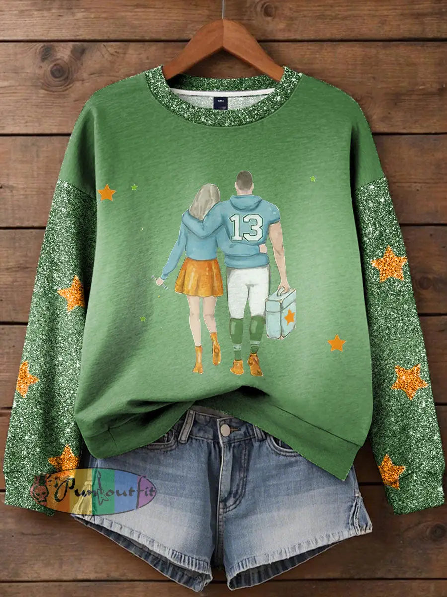 Women’s Diva Engaged Era 8987 Karma Is The Guy Printed Sweatshirt Green / S
