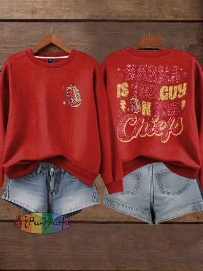 Women’s Diva Engaged Era 8987 Karma Is The Guy Printed Sweatshirt Red / S