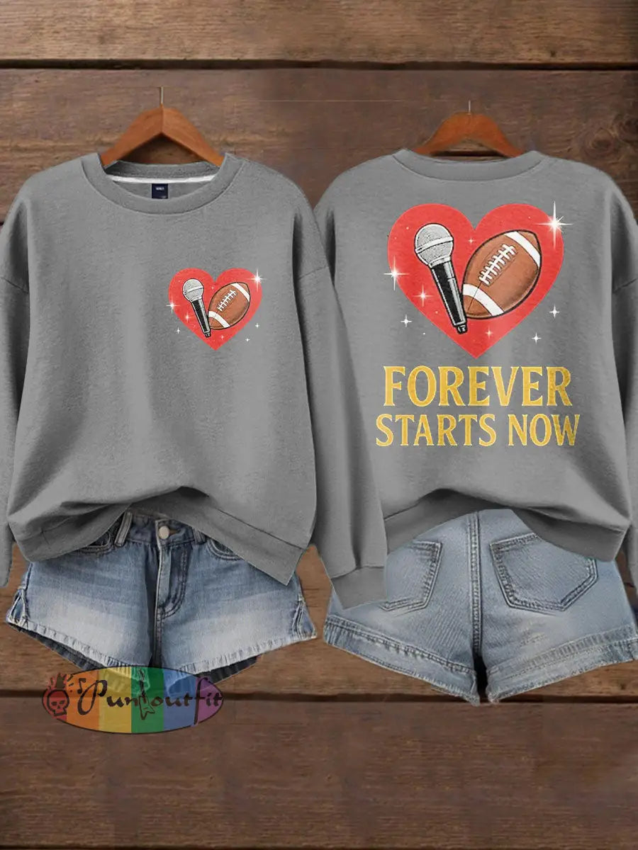 Women’s Diva Engaged Era 8987 Printed Sweatshirt Light Gray / S