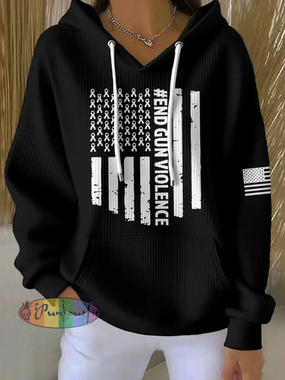 Women’s End Gun Violence Printed Hoodie Black / S