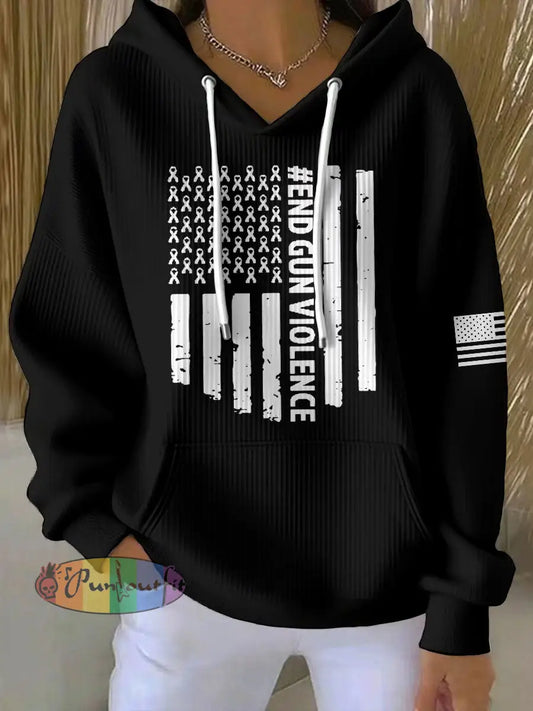 Women’s End Gun Violence Printed Hoodie Black / S