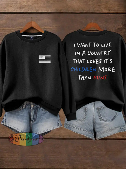 Women’s End Gun Violence Printed Sweatshirt Black / S
