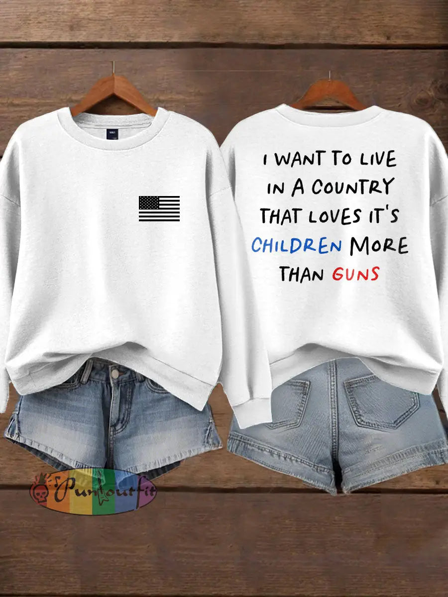Women’s End Gun Violence Printed Sweatshirt White / S