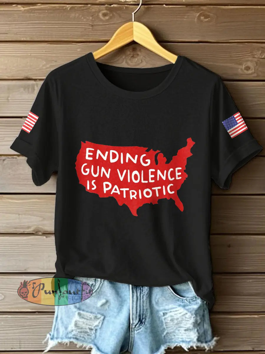 Women’s End Gun Violence Printed T-Shirt Black / S