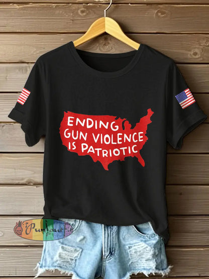 Women’s End Gun Violence Printed T-Shirt Black / S