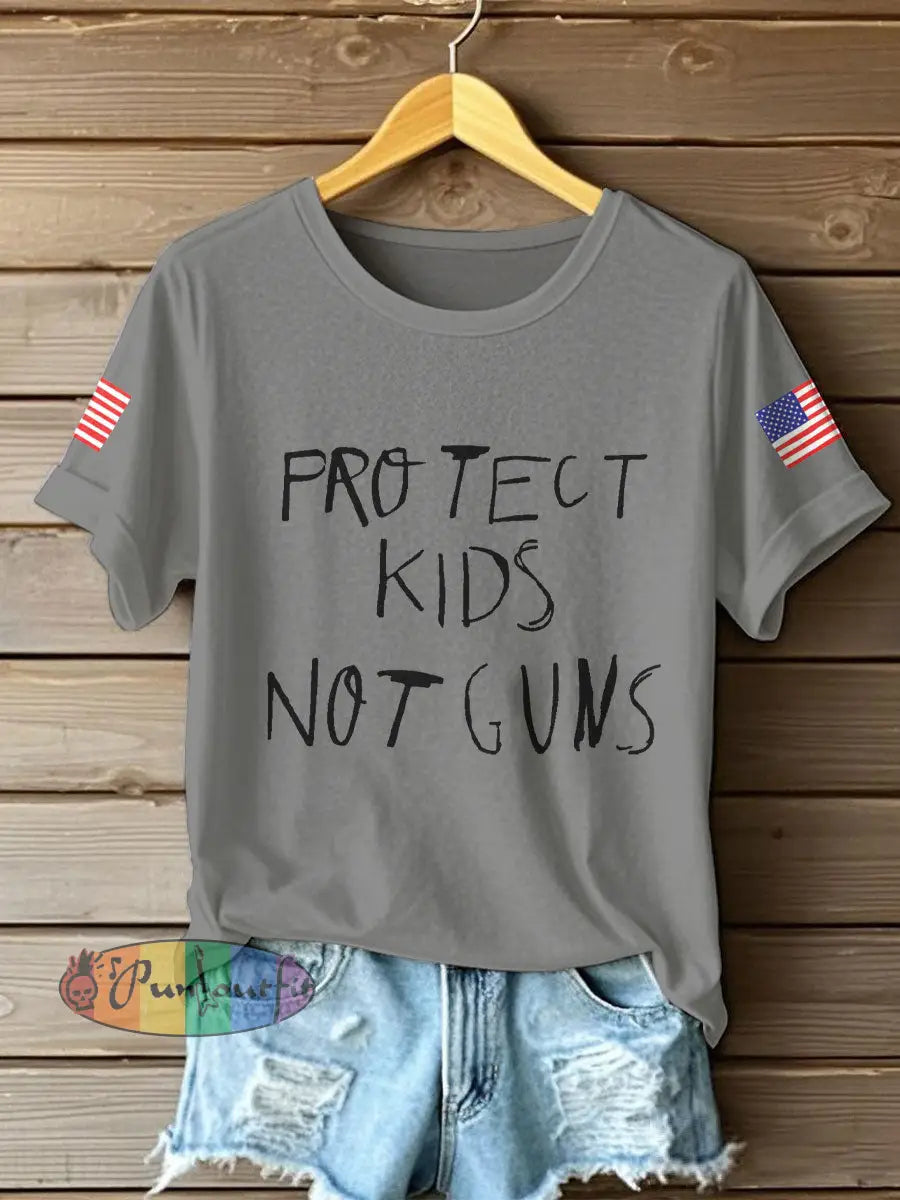 Women’s End Gun Violence Printed T-Shirt Light Gray / S
