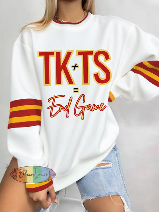 Women’s English Teacher And Gym Teacher Getting Married End Game Casual Sweatshirt White / S