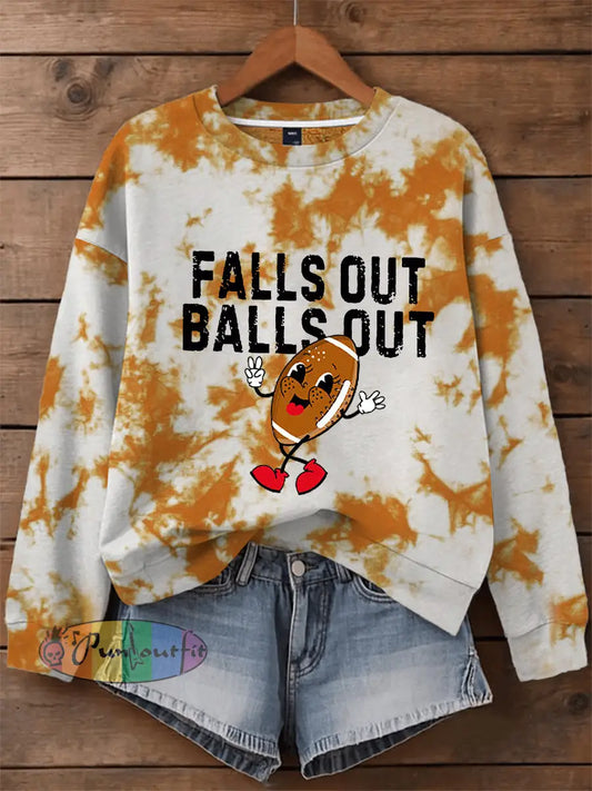 Women’s Falls Out Balls Out Sweatshirt Orange-Yellow / S