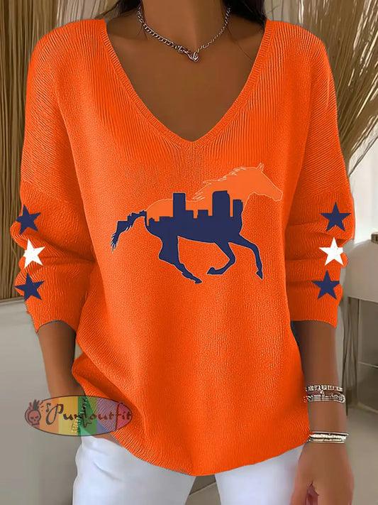 Women’s Fans Lovers Gameday Casual Long-Sleeve Top Orange / S