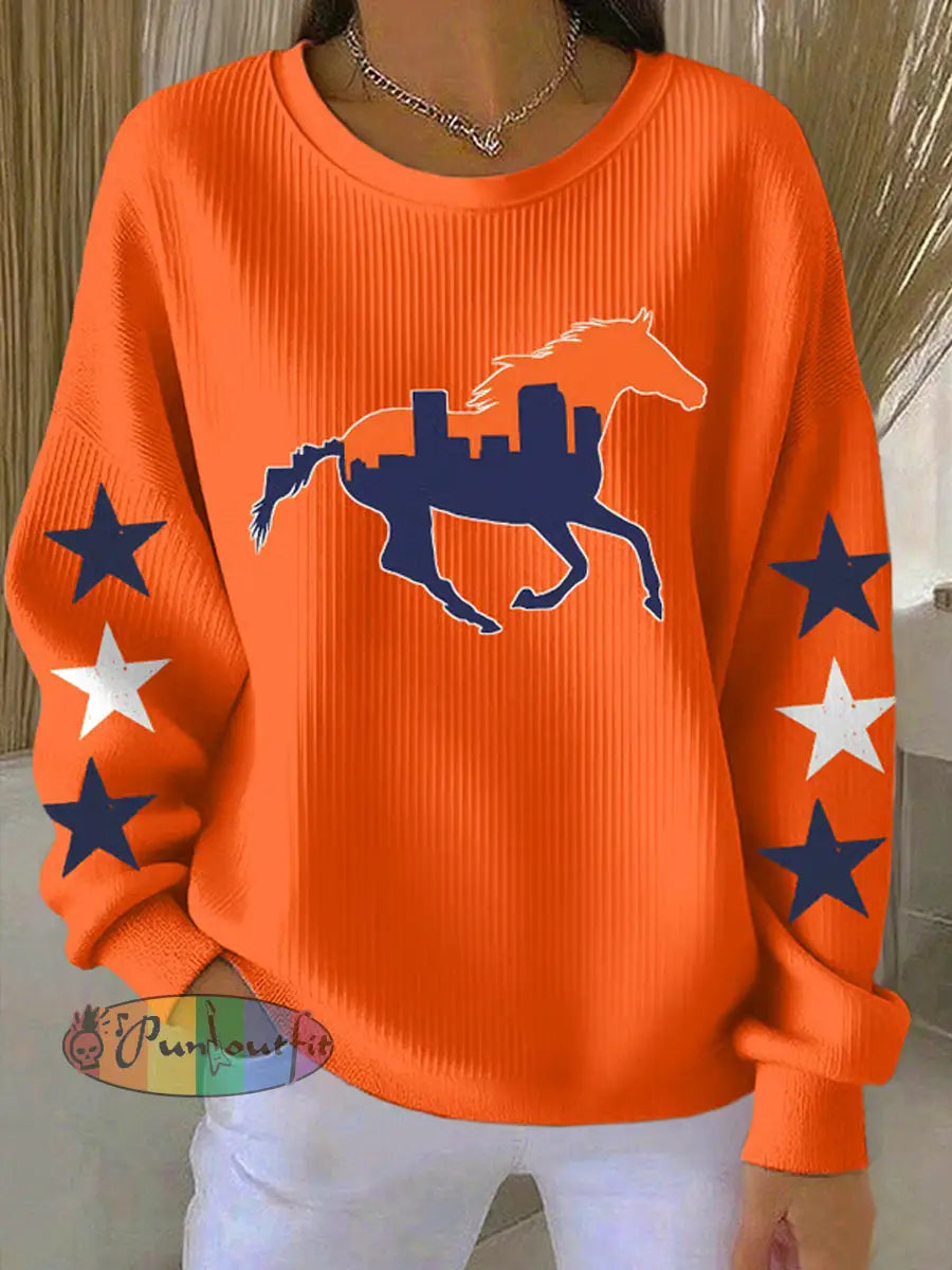 Women’s Fans Lovers Gameday Casual Sweatshirt Orange / S