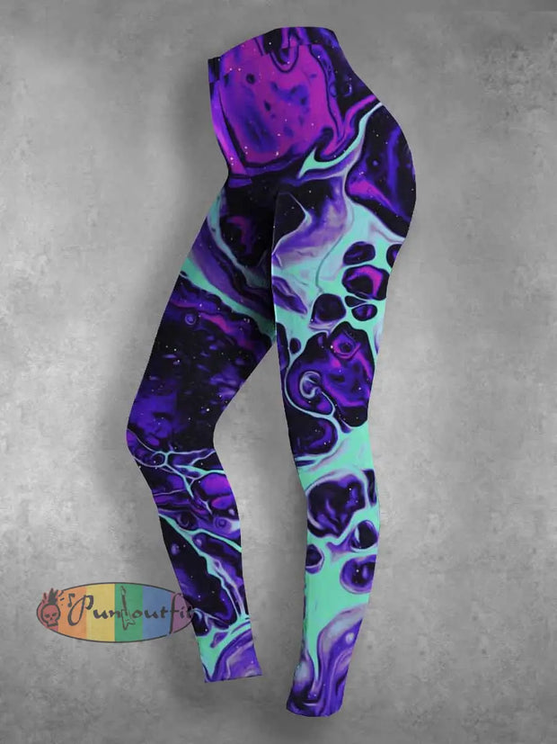 Women’s Fantasy Magic Print Casual Leggings Colorful / S