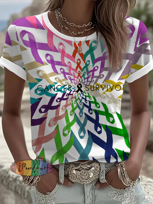Women’s Fight Cancer T Shirt As picture / S