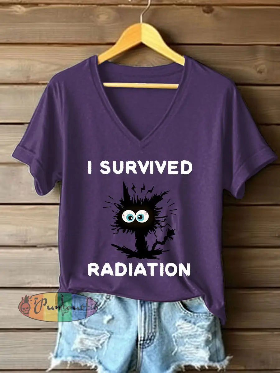 Women’s Fight Cancer T Shirt Deep Purple / S