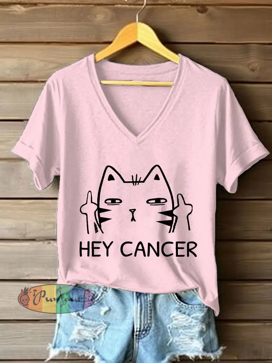 Women’s Fight Cancer T Shirt Light Pink / S