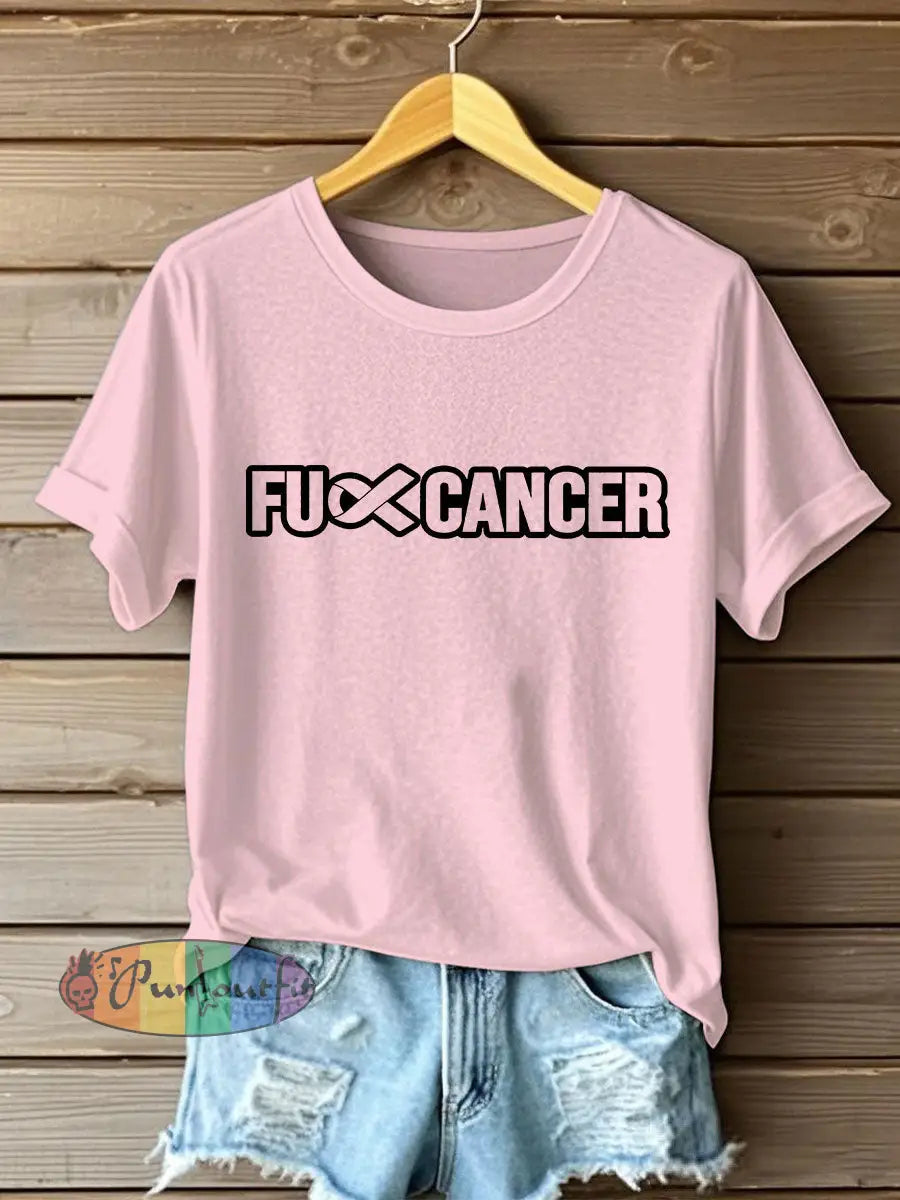 Women’s Fight Cancer T Shirt Light Pink / S